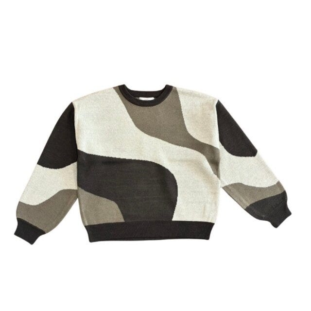 マーブル柄ニットプルオーバー 2025しまむら冬コラボマーブル柄ニットプルオーバー