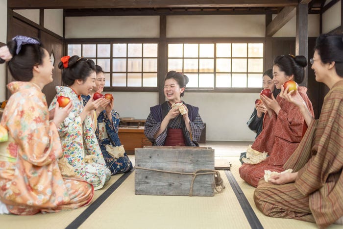 中井友望、木越明、生田絵梨花、原嶋凛、上坂樹里、見上愛、菊池亜希子「風、薫る」第25話(C)NHK