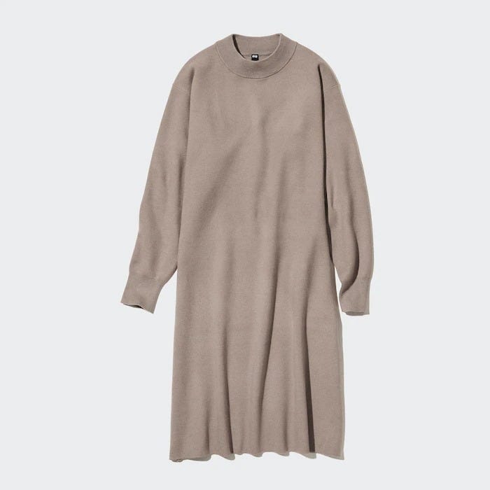 ユニクロ ワンピース 値下げ 2023 ユニクロ uniqlo レディース おすすめ オススメ コスパ 2023 冬 セール 春 ワンピース スフレヤーンモックネックワンピース モックネック