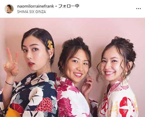 「テラハ」ハワイ編美女たちの浴衣姿が美しい ローレン・サイ&エビアン・クー&フランク奈緒美ロレインが集結