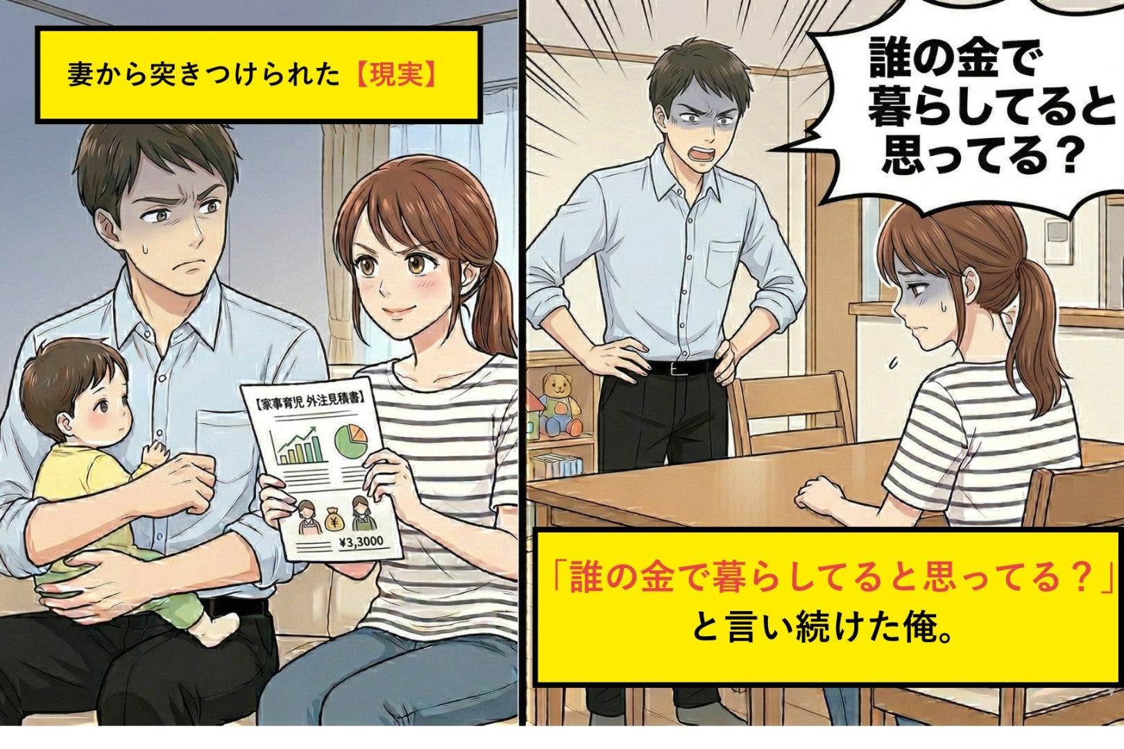 「誰の金で暮らしてると思ってる？ 」と言い続けた俺、妻から向けられた【現実】
