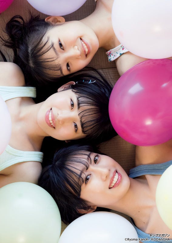 (上から)山崎愛生、伊勢鈴蘭、前田こころ/撮影:カノウリョウマ(提供写真)