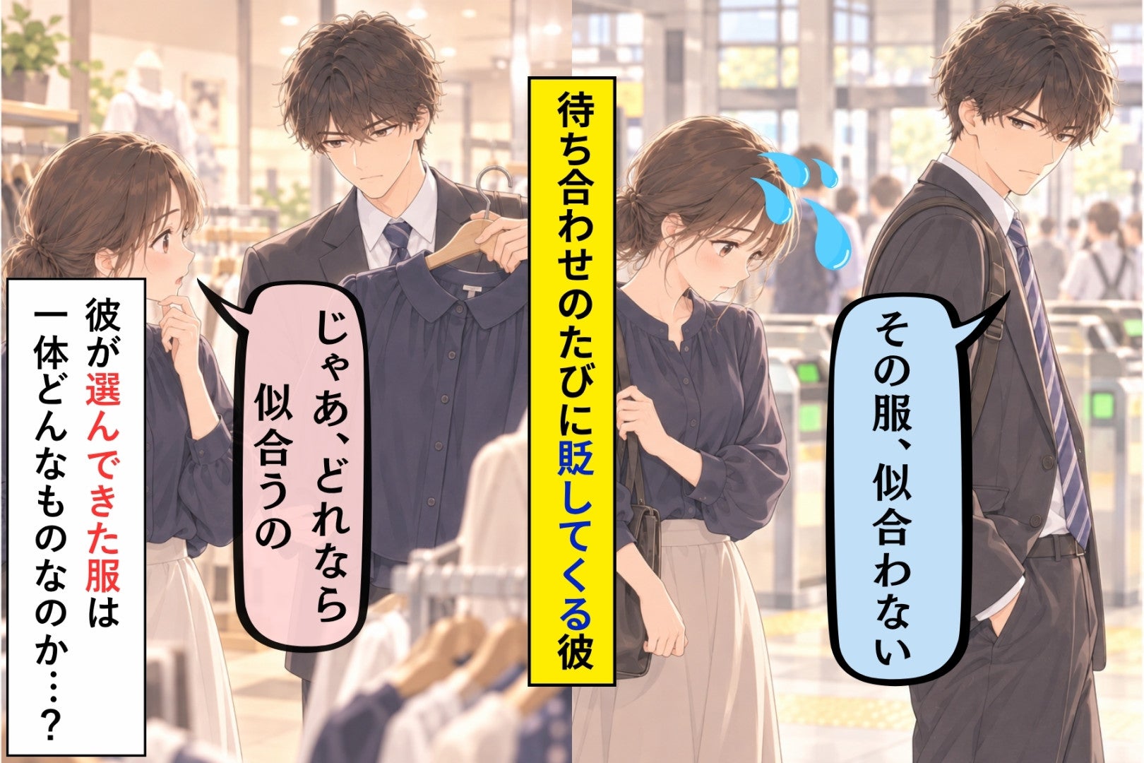 「その服、似合わない」が口癖の彼→彼が選んだ服で出かけた日、商店街ですれ違った彼の母の一言