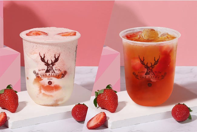 ジ アレイ「ストロベリー ソイ リッチ」「ストロベリー グリーンティー」春の苺ドリンク2種