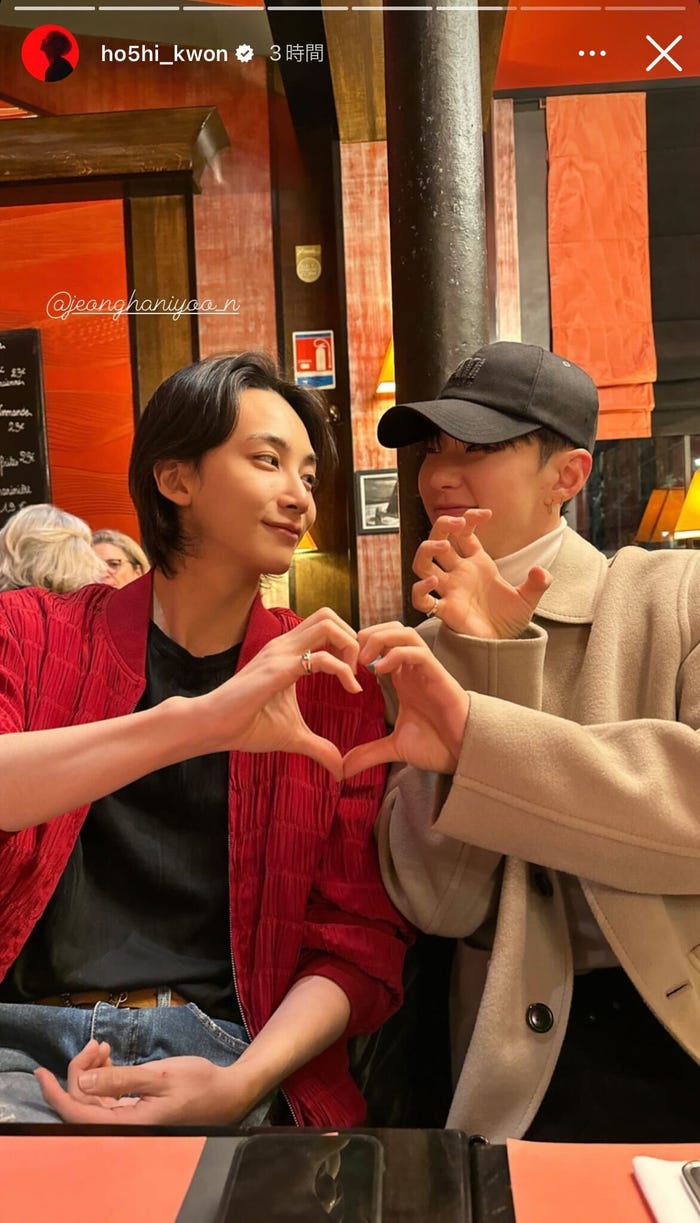 再会が嬉しそうなJEONGHAN、HOSHI/HOSHI Instagramより