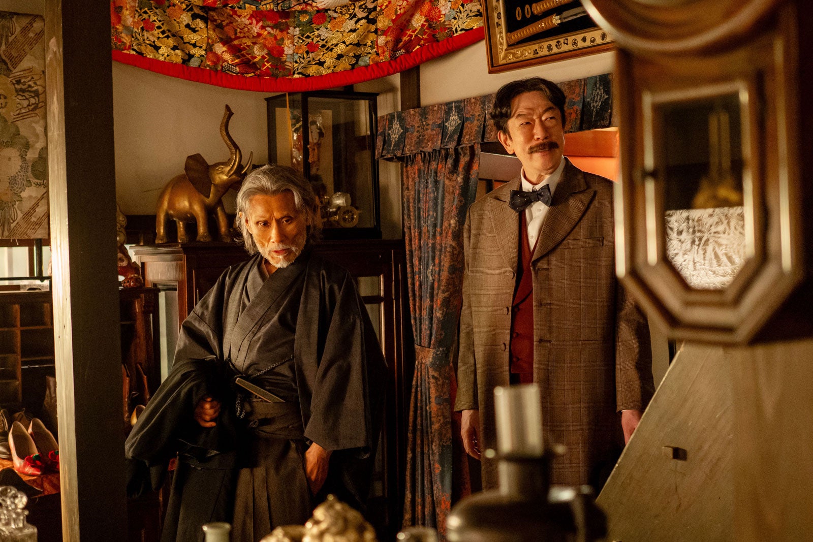 片岡鶴太郎、坂東彌十郎「風、薫る」第100話（C）NHK