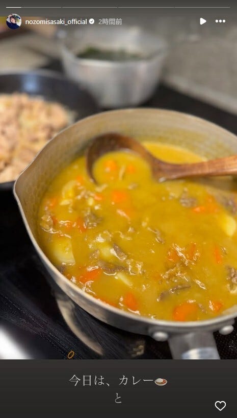 佐々木希Instagramストーリーズより