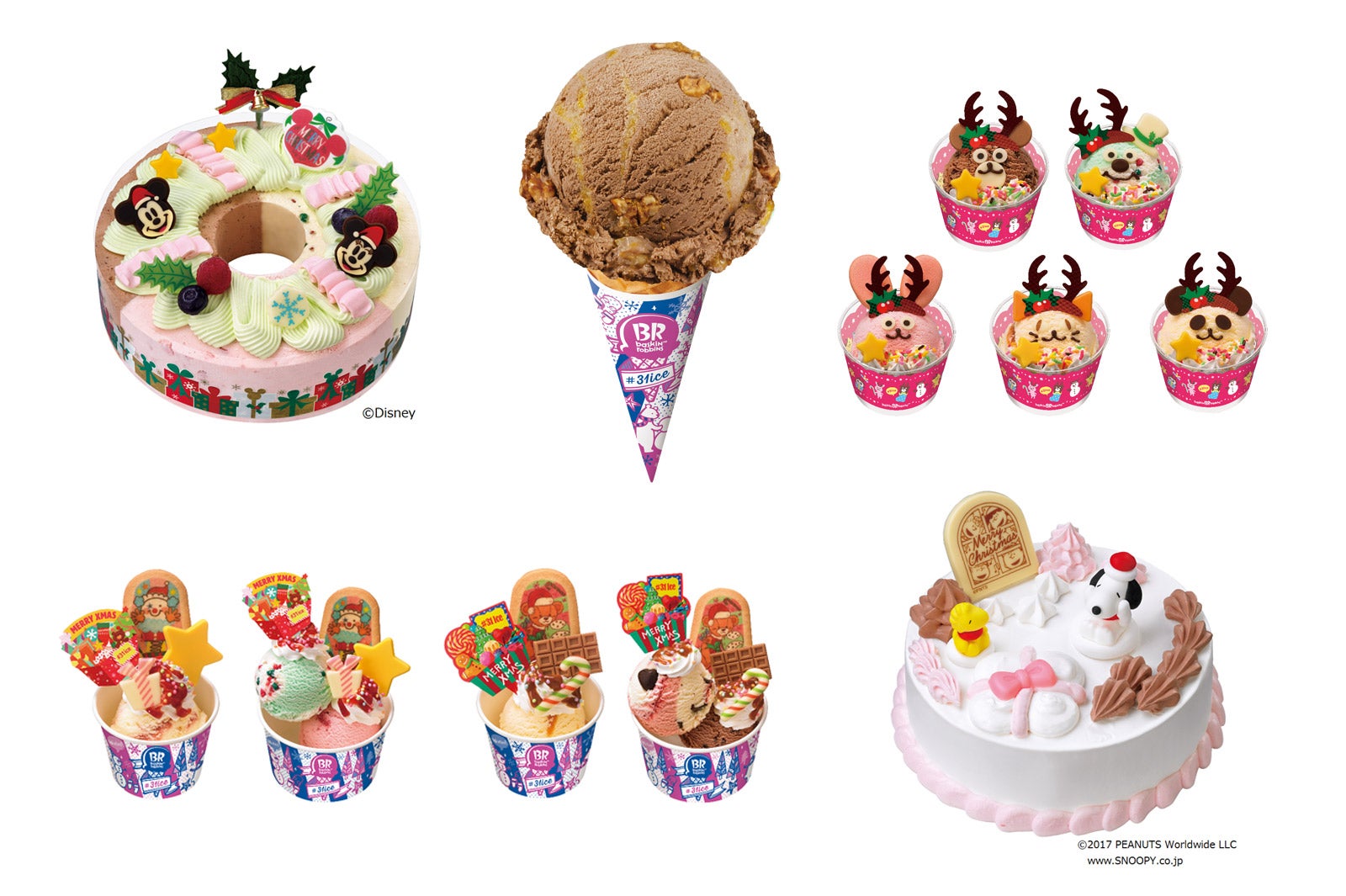 サーティワンのスペシャルなクリスマス　限定フレーバー、ミッキーやプーさんのケーキがラインナップ
