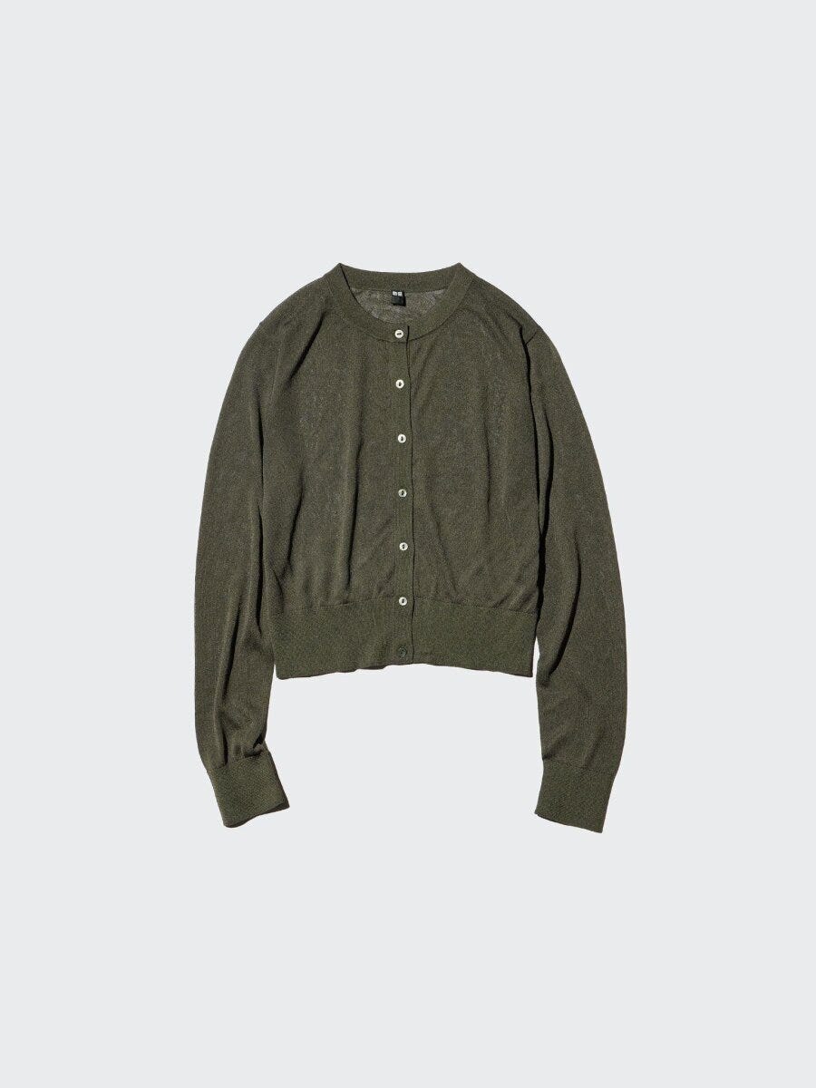 2026春夏ユニクロ大人女性おすすめシアークルーネックショートカーディガン