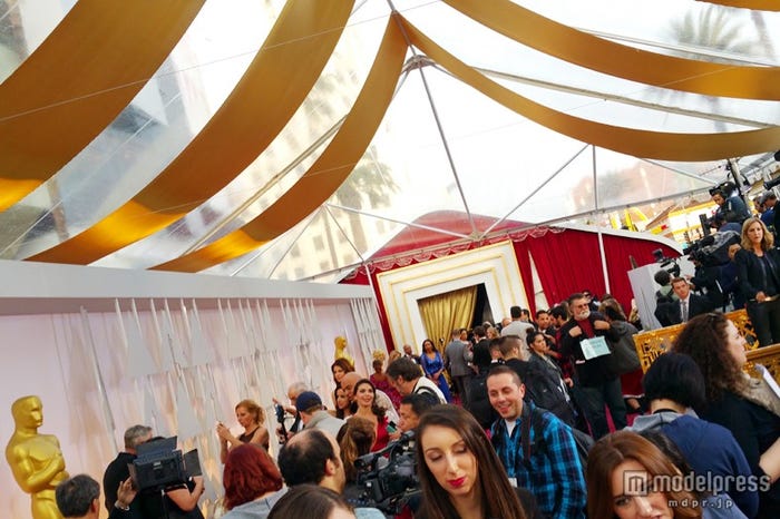 第87回アカデミー賞、レッドカーペット会場準備の様子(米・ドルビー・シアター/画像:モデルプレス)