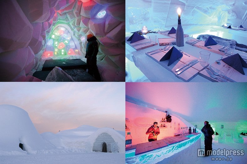 「Arctic SnowHotel＆Glass Igloos（アークティックスノーホテル＆グラスイグルーズ）」はレストラン、客室、バーまで、あらゆる設備が氷製／画像提供：フィンランド政府観光局