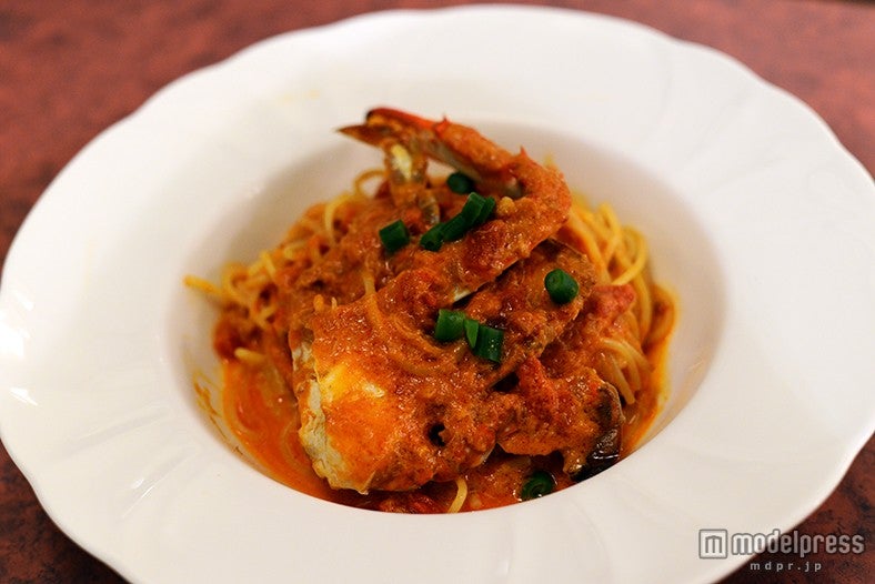 ワタリ蟹がふんだんに使われたパスタ