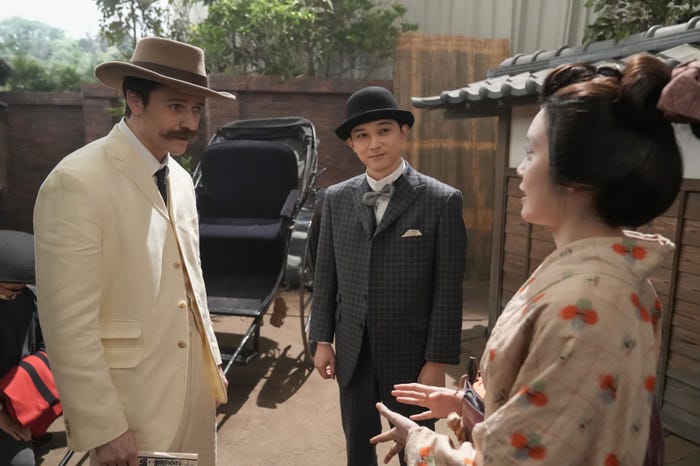 トミー・バストウ、吉沢亮、高石あかり「ばけばけ」第39話(C)NHK