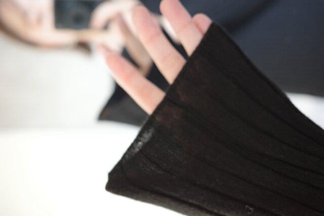 ユニクロメリノブレンドワイドリブニットワンピースの生地感