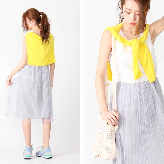 チュールプリーツドッキングワンピース「salus」2,900円(税込3,132円)