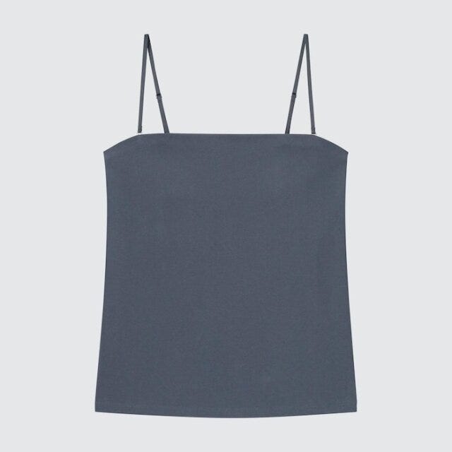 ユニクロ　ゆるトップス×バギージーンズ　メンズライクコーデ　asuka　イラスト　エアリズムコットンチューブトップ