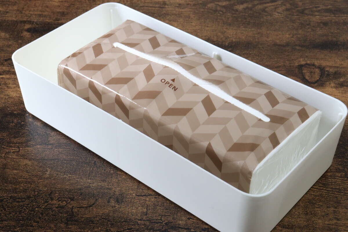 ティッシュケース(ホワイト) ティッシュ取り付け ティッシュケース(ホワイト) ティッシュ取り付け