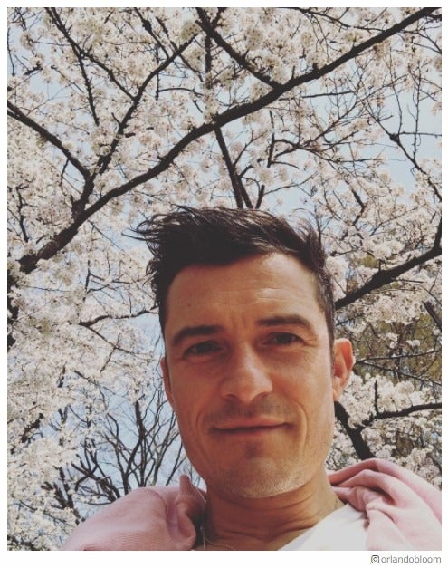 オーランド・ブルーム、東京でデート？“お花見ショット”話題に