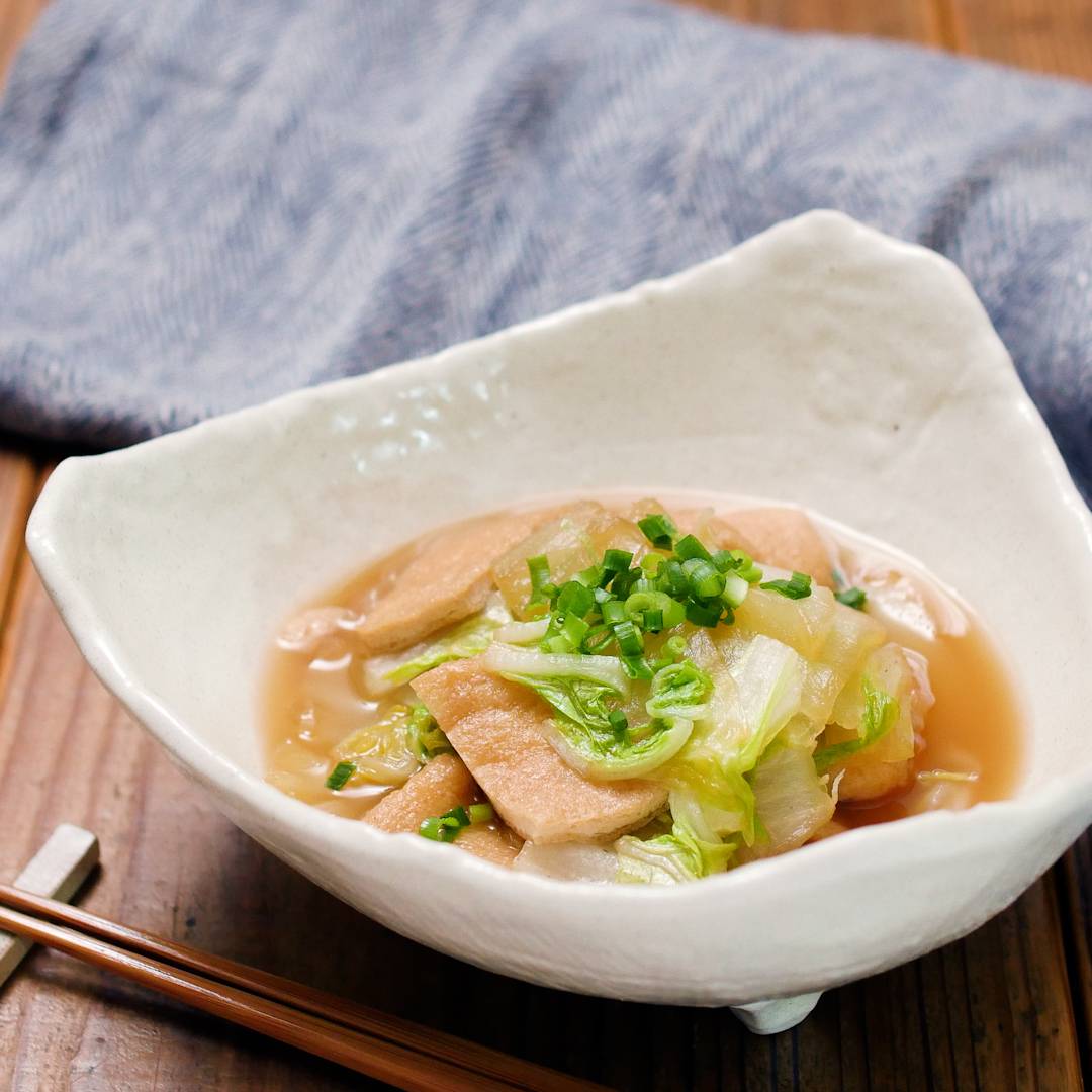 簡単副菜！白菜と油揚げの煮浸し