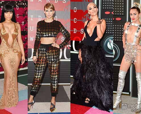 テイラー美くびれ見せ、マイリー過激露出 セレブのSEXYドレススタイル<VMA2015>