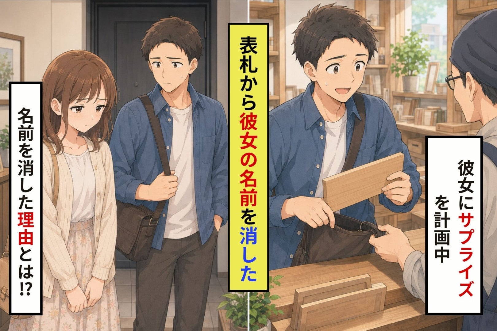 表札から彼女の名前を消した僕。本当は、別の表札を職人に頼んでいた