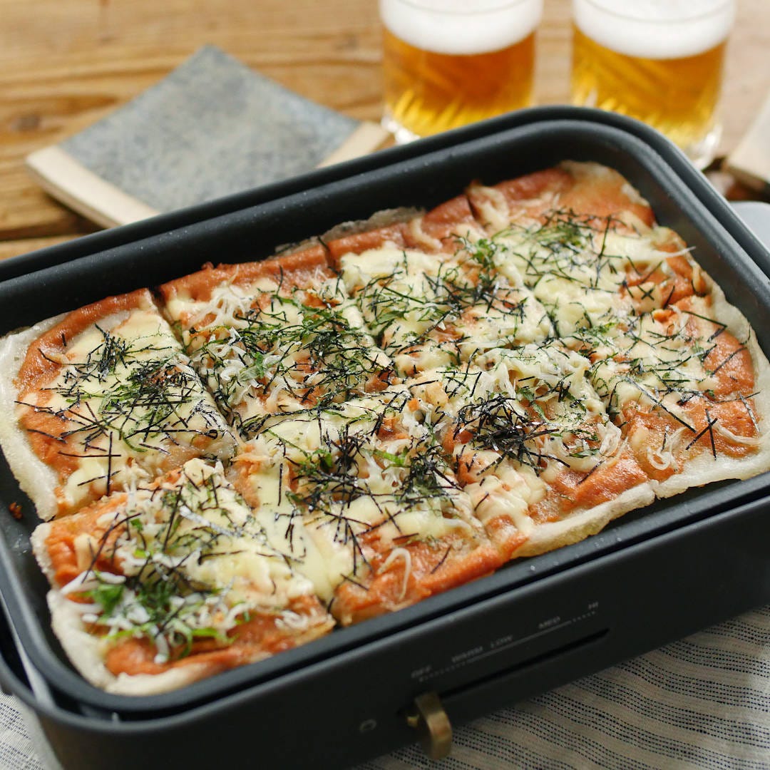 【Everydayホットプレート】カリカリ食感がたまらない。明太もちピザ