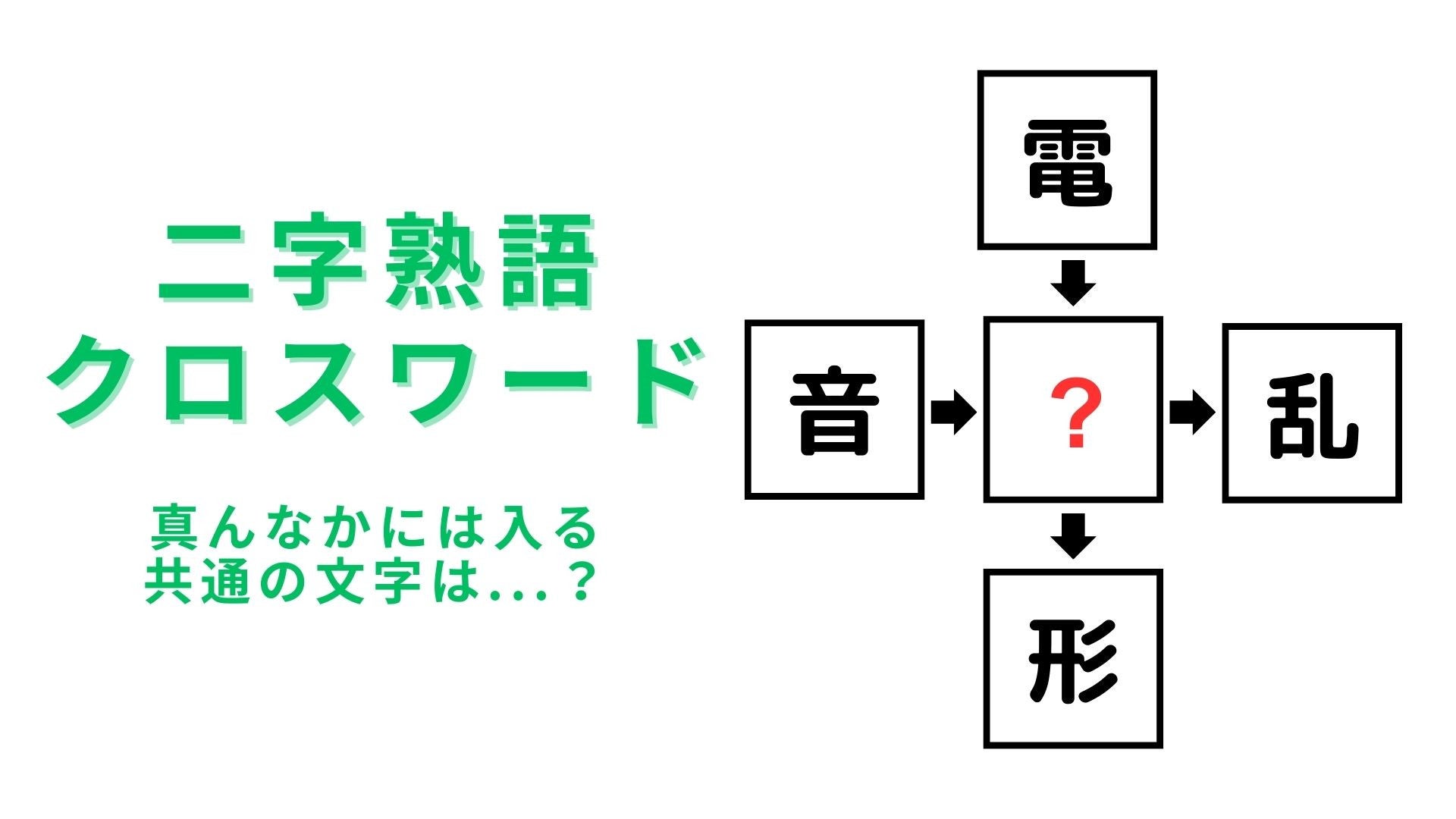 【二字熟語クロスワード】真んなかに入る漢字は？即答できたら秀才！