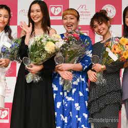 （左から）BENI、優木まおみ、丸山桂里奈、peco、川田裕美（C）モデルプレス