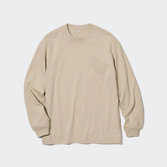 ユニクロ　uniqlo　レディース　おすすめ　オススメ　コスパ　2023　冬　春　メンズ　トップス　ウォッシュコットンクルーネックTシャツ　長袖　ロンT　クルーネック