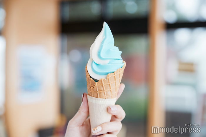 テラスから見える絶景をイメージした青と白色のソフトクリームは、ほんのり甘しょっぱくてやみつきに（C）モデルプレス