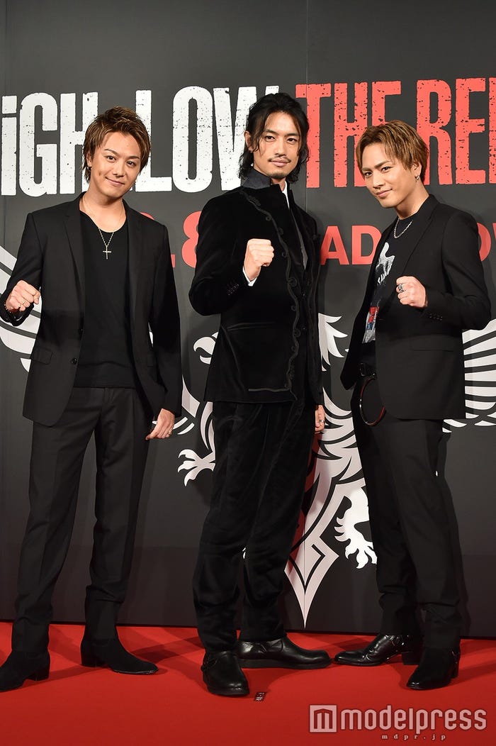 (左から)TAKAHIRO、斎藤工、登坂広臣(C)モデルプレス
