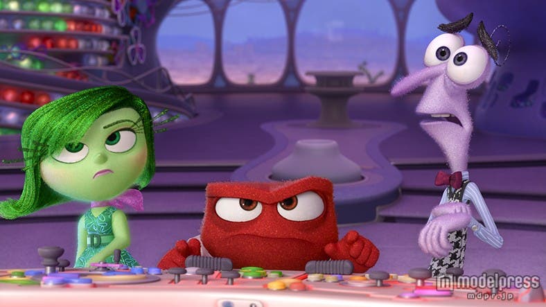 【左から】ムカムカ、イカリ、ビビリ(C)2015 Disney/Pixar.All Rights Reserved.