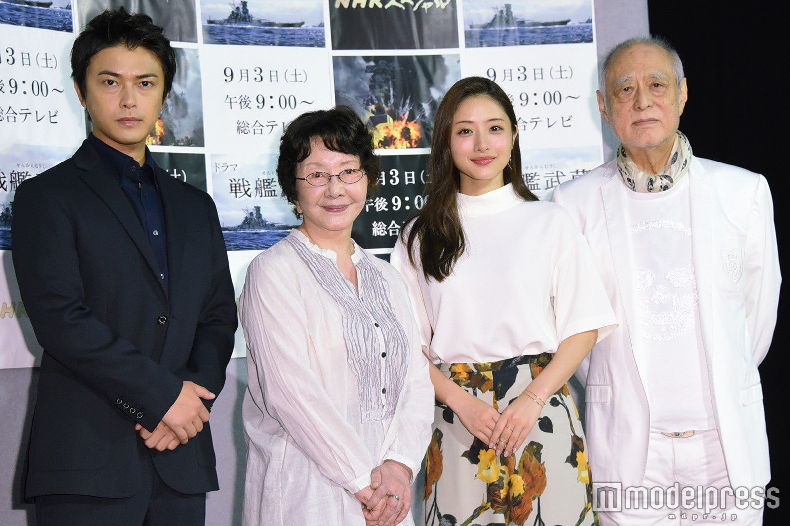 （左から）勝地涼、渡辺美佐子、石原さとみ、津川雅彦（C）モデルプレス