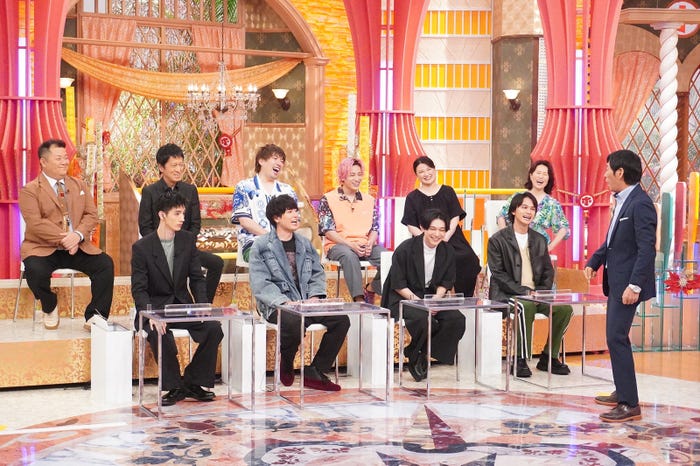 (前列左から)清水尋也、間宮祥太朗、吉沢亮、北村匠海(後列左から)小杉竜一、吉田敬、りんたろー。、兼近大樹、島崎和歌子、磯野貴理子(C)フジテレビ