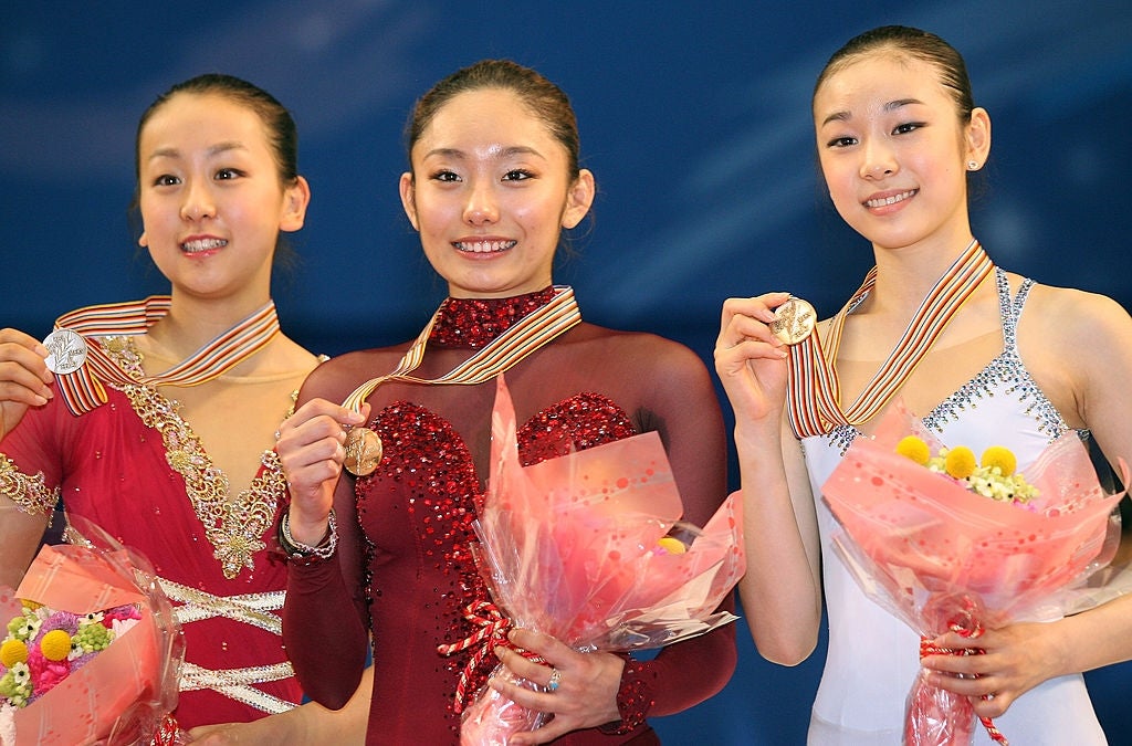 2007年世界フィギュアスケート選手権(左から)浅田真央、安藤美姫、キム・ヨナ（写真：GettyImages）