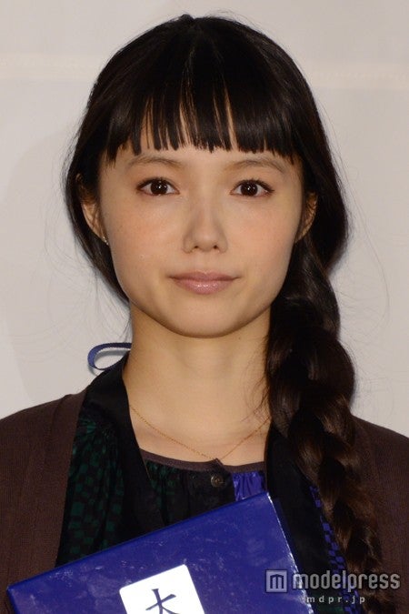 映画「舟を編む」の完成披露試写会に出席した宮崎あおい