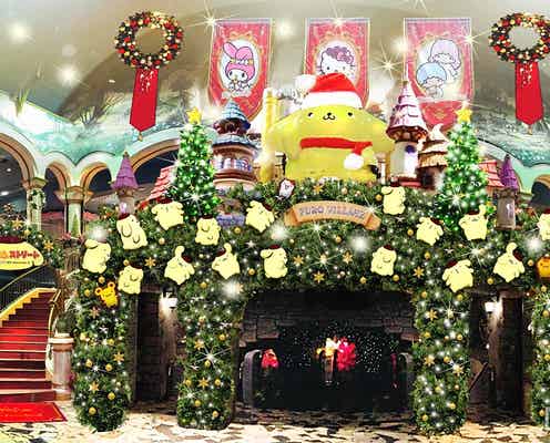ピューロランド、雪舞うショー&イルミ輝く冬到来 ポムポムプリンの豪華装飾が歓迎