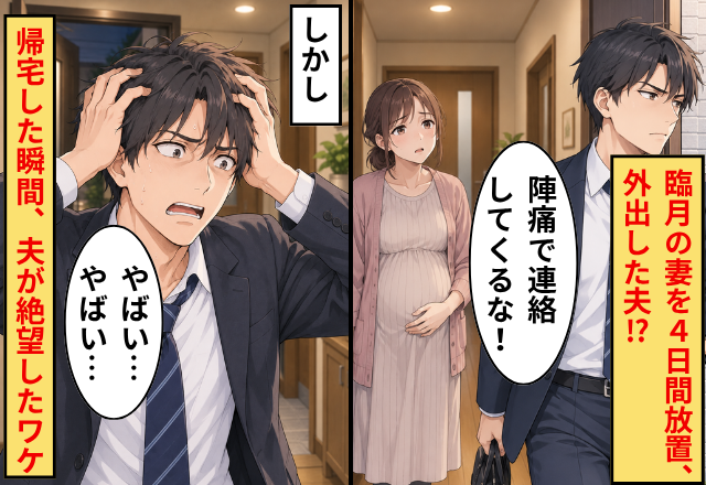 「陣痛で連絡してくるな！」臨月の妻を4日間放置、外出した夫。しかし⇒帰宅した瞬間「やばい…やばい…」夫が絶望したワケ