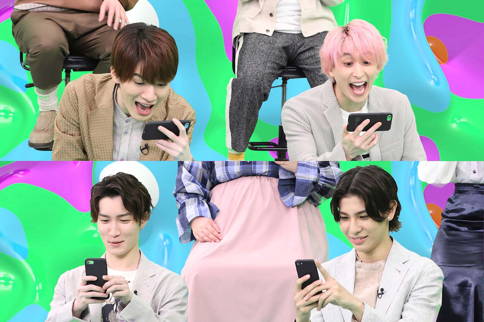 Snow Man渡辺翔太＆佐久間大介が“キス実演” 深澤辰哉＆ラウールのコント披露も＜なんかいみちゃうTV＞