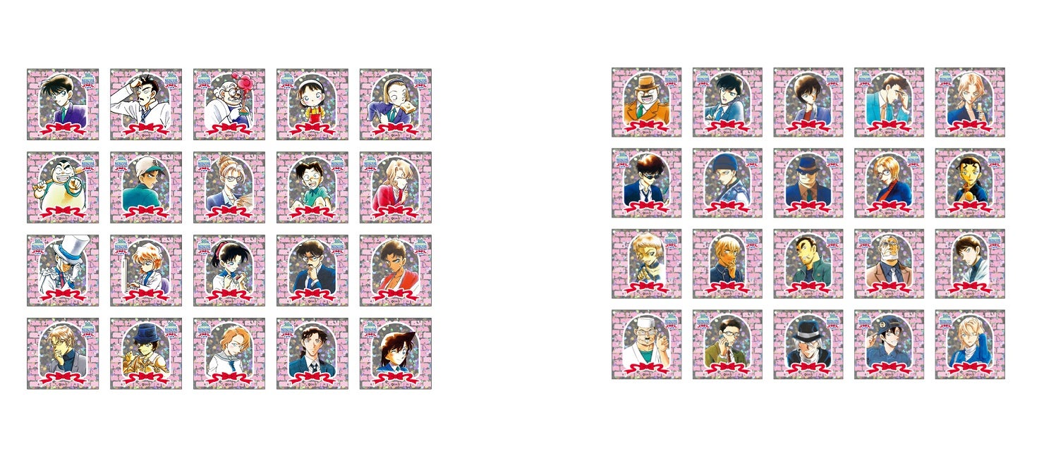 ラメステッカーA（ランダム20種）、ラメステッカーB（ランダム20種）「名探偵コナン 連載30周年記念カフェ」（C）青山剛昌／小学館