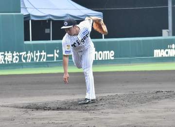 阪神 「左アキレス腱断裂」の石井が中2日で3度目のライブBPに登板 打者9人に安打性1本の好内容 直球主体で空振りを量産