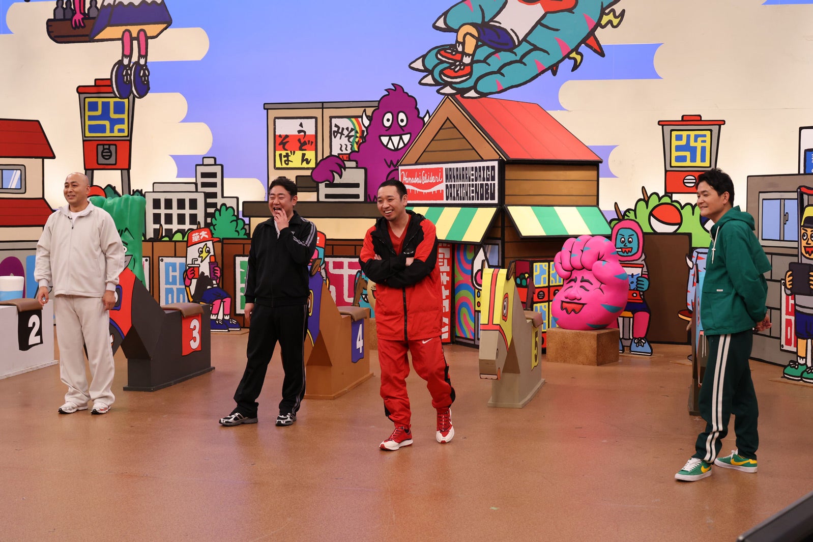 （左から）錦鯉（長谷川雅紀、渡辺隆）、千鳥（大悟、ノブ）（C）カンテレ