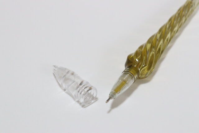 金属色ガラス風ボールペン　キャップ