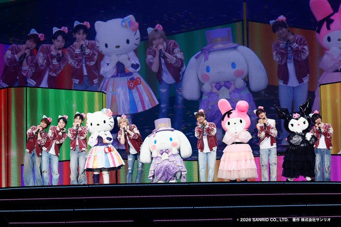 なにわ男子&サンリオキャラクターが夢のコラボ「なにわ男子 LIVE TOUR 2026『ND⁵』」(提供写真)