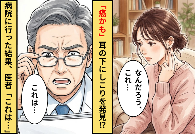 「癌かも」耳の下に”しこり”を発見！？病院に行った結果⇒医者「これは…」
