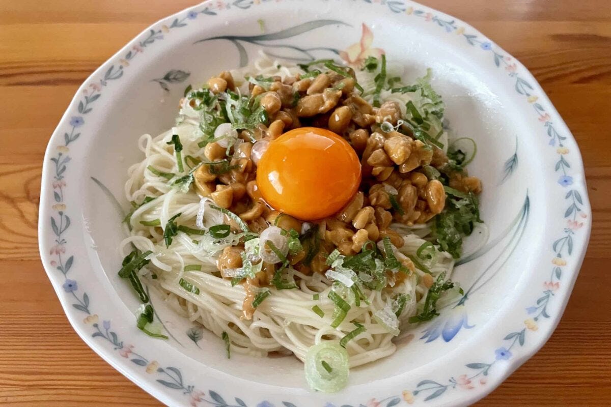 納豆塩麹そうめん