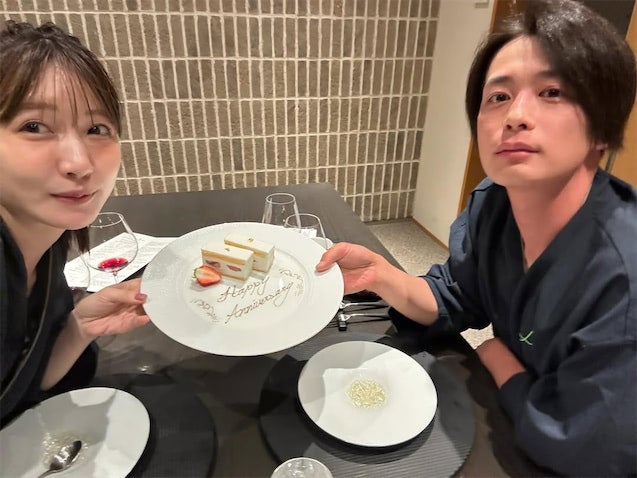 6歳年下夫と結婚7年目を迎えた『あいのり』桃、ホテルでの食事に感動