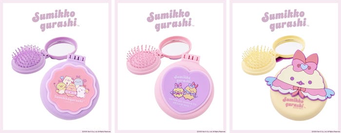 コンパクトヘアブラシ(各550円※税込):3種(C)2025 San-X Co., Ltd. All Rights Reserved.