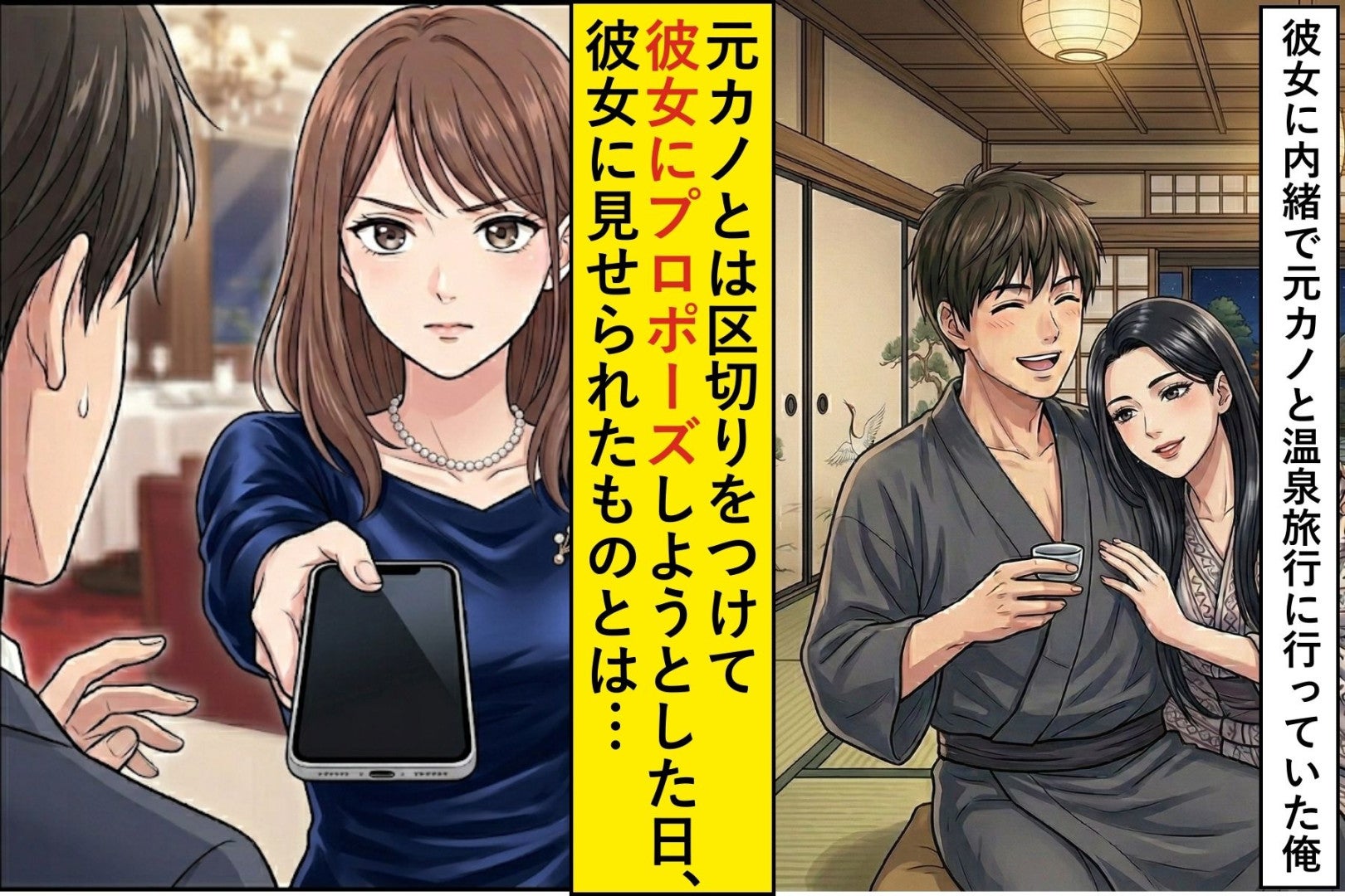 彼女の誕生日に元カノと旅行していた俺→プロポーズ当日、証拠を突きつけられて...