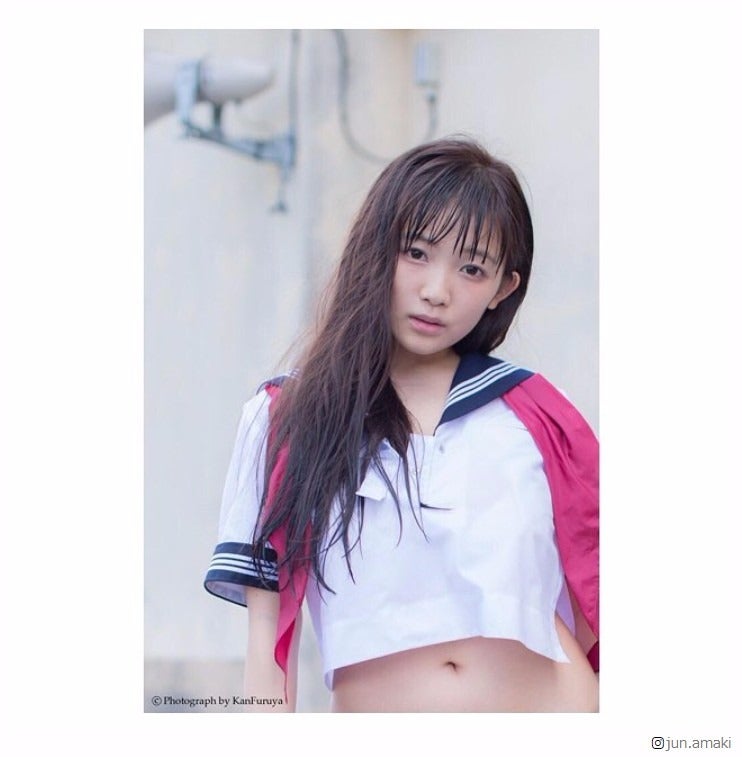 Iカップ・天木じゅん、“脱がせたくなる”セーラ服×濡れ髪でファン悩殺「その表情はヤバイ」